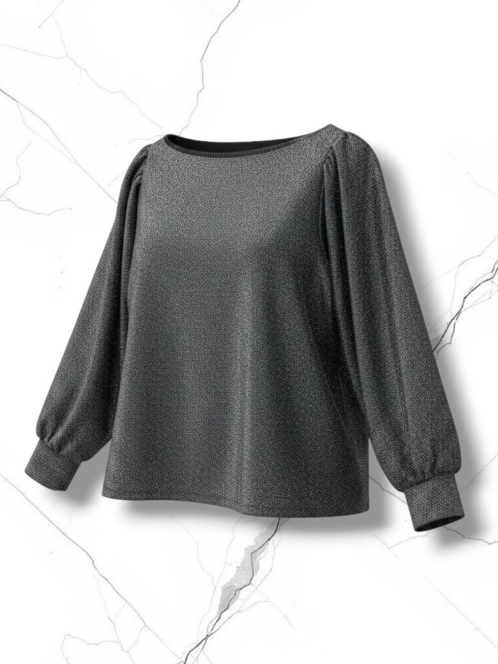 Loft Silver Shimmer Wide Sleeve‎ Blouse Black M
